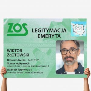 Kartka XXL LEGITYMACJA �mieszny prezent z okazji emerytury