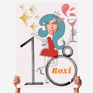 Kartka XXL na 18 urodziny RETRO