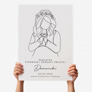 Kartka XXL na Pami�tk� Pierwszej Komunii �wi�tej kartka komunijna prezent na komuni� dla dziewczynki