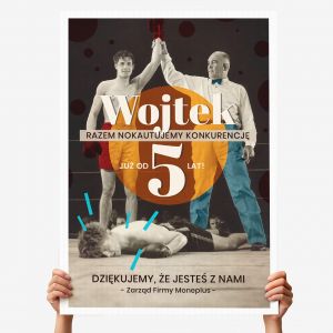 Kartka XXL NOKAUT �mieszne podzi�kowania dla pracownika