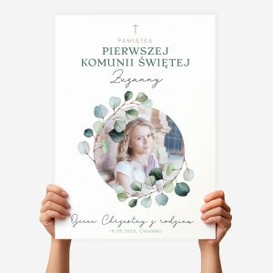 Kartka XXL PAMI�TKA PIERWSZEJ KOMUNII �WI�TEJ ze zdj�ciem