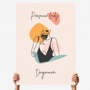 Kartka XXL PROSECCO LADY kartka na urodziny kole�anki prezent na urodziny dla kole�anki personalizowana kartka