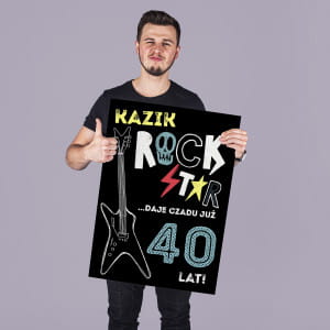Kartka urodzinowa XXL ROCK STAR prezent dla fana rocka