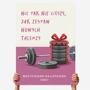Kartka XXL TALERZE prezent dla sportsmenki