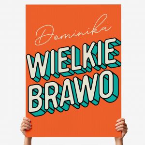Kartka XXL WIELKIE BRAWO kartka gratulacyjna kartka personalizowana kartka z gratulacjami