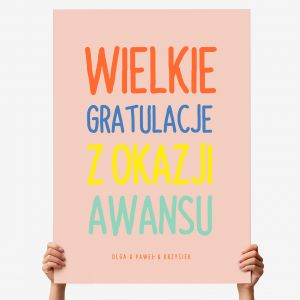 Kartka XXL WIELKIE GRATULACJE prezent z okazji awansu