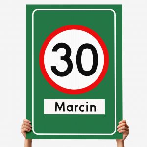 Kartka XXL ZNAK prezent na 30 urodziny