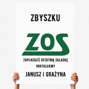 Kartka XXL ZOS prezent z okazji emerytury
