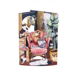 Kartka z kotami KOCI ODPOCZYNEK kartka 3D kartka prezentowa kartka okoliczno�ciowa drobny prezent