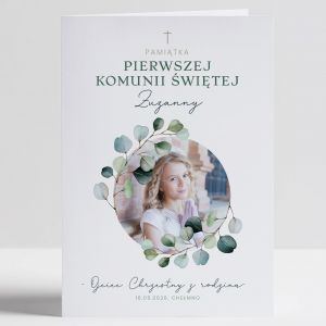 Kartka z yczeniami z okazji PIERWSZEJ KOMUNII WITEJ kartka na komuni upominek komunijny kartka z nadrukiem