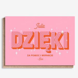 Kartka z podzi�kowaniem - A4 karta na podzi�kowanie dla niej dla kole�anki dla przyjaci�ki