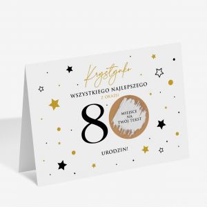 Kartka zdrapka NA 80 URODZINY personalizowana prezent na 80 urodziny upominek na 80 urodziny