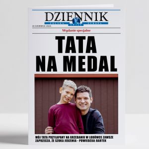 Kartka ze zdjciem z okazji Dnia Ojca TATA NA MEDAL upominek na dzie ojca personalizowana kartka