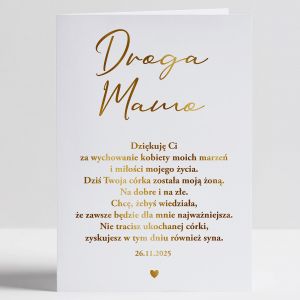 Kartka ze zoceniem PODZIKOWANIE DLA MAMY od zicia prezent dla teciowej podzikowania dla mamy