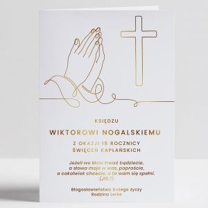 Personalizowana kartka ROCZNICA WICE KAPASKICH ze zoceniem kartka podzikowanie dla ksidza