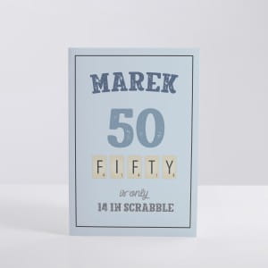 Kartka na 50 urodziny SCRABBLE