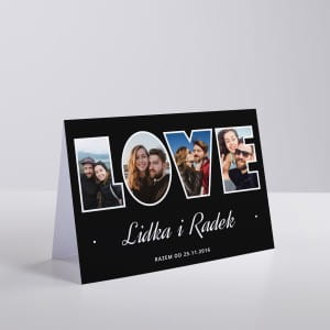 Kartka personalizowana ze zdjęciami LOVE kartka na walentynki