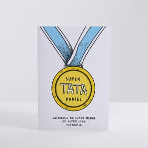 Kartka dla taty TATA NA MEDAL