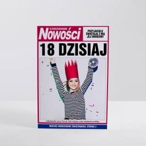 Kartka na 18 urodziny NOWOCI - OSIEMNASTKA kartka z okazji 18 urodzin upominek na 18 urodziny