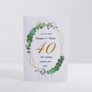 Personalizowana kartka na 40 rocznicę ślubu LISTKI
