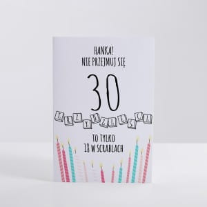 Kartka na 30 urodziny SCRABBLE