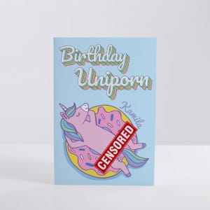 Kartka urodzinowa z jednoroźcem dla przyjaciłłki UNIPORN