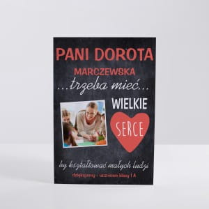 Kartka z podzikowaniem dla nauczyciela WIELKIE SERCE