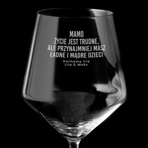Kieliszek do wina dla mamy YCIE JEST TRUDNE prezent dla mamy prezent dla mamy na urodziny