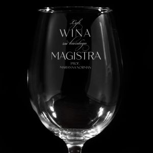 Kieliszek do wina na podzikowanie po obronie UPOMINEK DLA PROMOTORA 470ml 