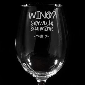 Kieliszek do wina SERWUJ SKUTECZNIE dla tenisistki