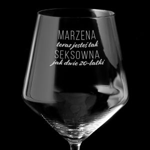Kieliszek do wina XXL SEKSOWNA prezent na 40 urodziny dla koleanki z pracy kieliszek na 40 urodziny