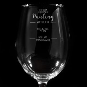 Kieliszek SKALA KSIGOWEJ pomys na prezent dla ksigowej 470ml