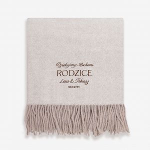 Koc z haftem PODZIKOWANIE dla rodzicw prezent dla rodzicw na lub personalizowany koc z dedykacj