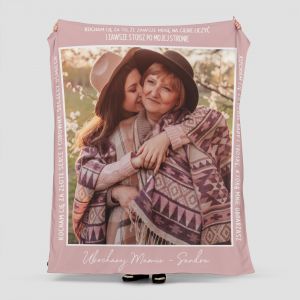 Koc ze zdjciem prezent dla mamy na Dzie Mamy prezent dla kobiety personalizowany koc koc z dedykacj