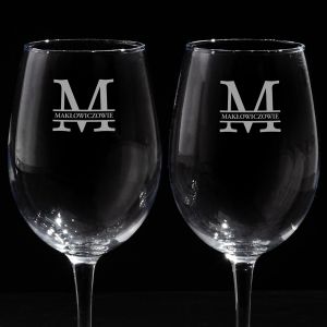 Grawerowane kieliszki do wina MONOGRAM