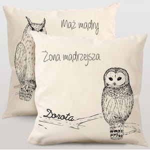 Komplet poduszek personalizowanych z baweny MDRALE prezent na rocznice