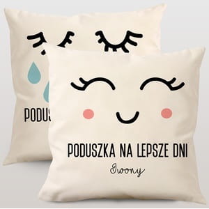 Komplet poduszek personalizowanych z baweny PREZENT DLA SIOSTRY NA URODZINY