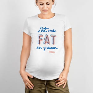 Śmieszna koszulka ciążowa LET ME r. S prezent dla przyszłej mamy