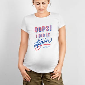 Śmieszna koszulka ciążowa OOPS r. S prezent dla ciężarnej
