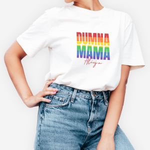 Koszulka damska DUMNA MAMA prezent LGBT - S koszulka dla mamy koszulka tczowa prezent dla mamy