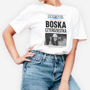 Koszulka damska z nadrukiem DZIENNIK prezent na 40 urodziny - L