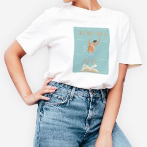 Koszulka damska z nadrukiem SKOK W BOOK prezent dla mola ksikowego - XL