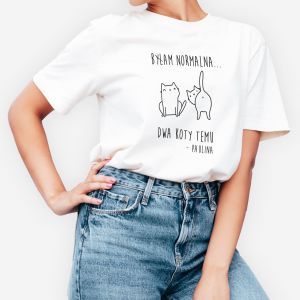 Koszulka dla kociary BYAM NORMALNA DWA KOTY TEMU - M