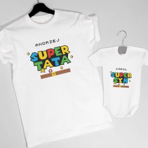Koszulka i body dla taty i syna SUPER
