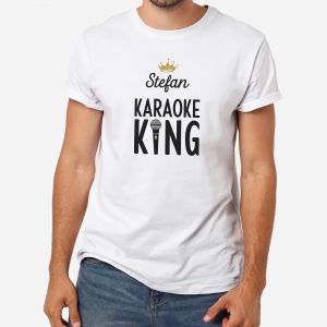 Koszulka mska KARAOKE KING mieszny prezent dla kolegi - XL