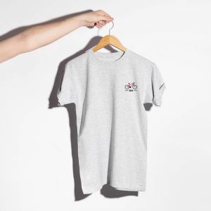 Haftowany T-SHIRT DLA ROWERZYSTY szary - XXL