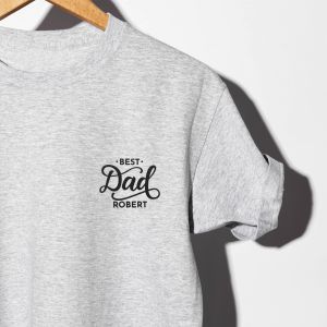 Haftowany T-SHIRT DLA TATY szary - XXL