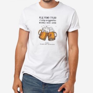 Koszulka mska z nadrukiem BEER LOVER mieszna koszulka z piwem - M