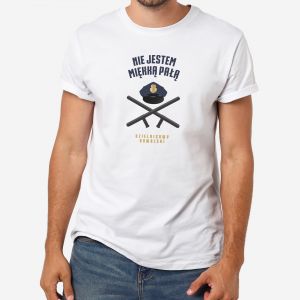 Koszulka mska z nadrukiem MIKKA PAA mieszny prezent dla policjanta - L