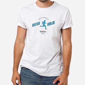 Koszulka mska z nadrukiem PREZENT DLA BIEGACZA - M